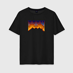 Женская футболка оверсайз Doom logotype