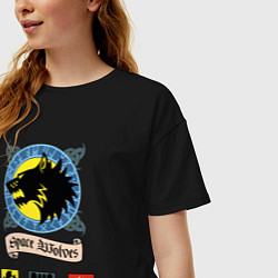 Футболка оверсайз женская Space wolves Warhammer 40k, цвет: черный — фото 2