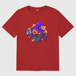 Футболка оверсайз женская Тыква геймер, цвет: красный