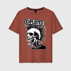 Женская футболка оверсайз The exploited - punk skull