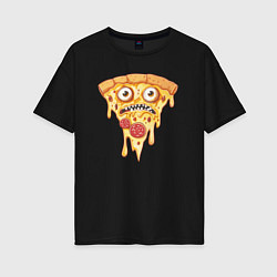 Женская футболка оверсайз Pizza face