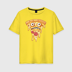 Женская футболка оверсайз Pizza face