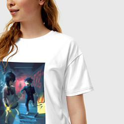 Футболка оверсайз женская Дандадан: Момо Аясэ, цвет: белый — фото 2