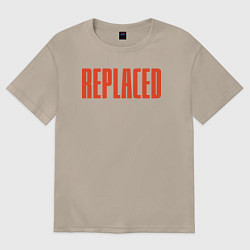 Футболка оверсайз женская Replaced logo, цвет: миндальный