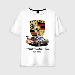 Женская футболка оверсайз Porsche GT 3 RS motorsport