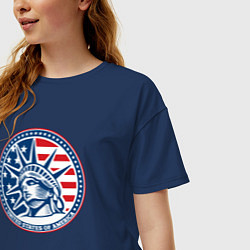 Футболка оверсайз женская USA flag New York, цвет: тёмно-синий — фото 2