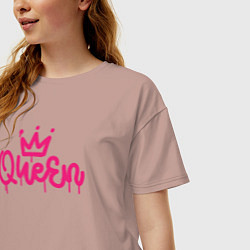 Футболка оверсайз женская Pink queen, цвет: пыльно-розовый — фото 2