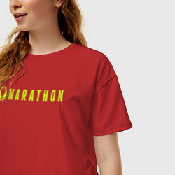 Футболка оверсайз женская Marthon logotype, цвет: красный — фото 2