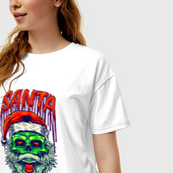 Футболка оверсайз женская Dead zombie Santa, цвет: белый — фото 2