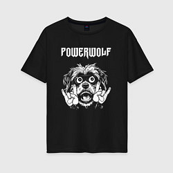 Футболка оверсайз женская Powerwolf rock dog, цвет: черный