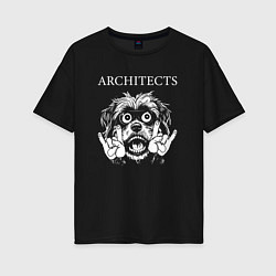 Женская футболка оверсайз Architects rock dog