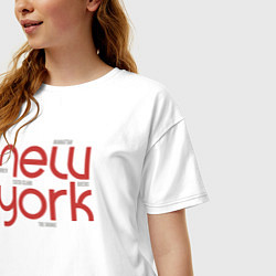 Футболка оверсайз женская New York districts, цвет: белый — фото 2