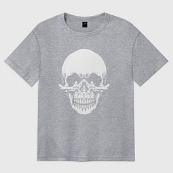 Футболка оверсайз женская Scary skull, цвет: меланж