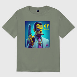 Женская футболка оверсайз Homer Simpson - godfather of the mafia