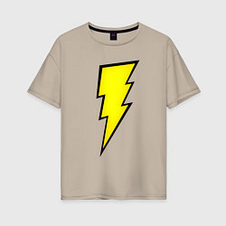 Женская футболка оверсайз Shazam and Black Adam logo