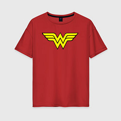 Женская футболка оверсайз Wonder woman logo