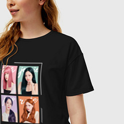 Футболка оверсайз женская Blackpink 4 colors, цвет: черный — фото 2