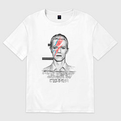 Футболка оверсайз женская David Bowie police department rochester, цвет: белый