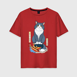 Женская футболка оверсайз Ловлю рыбов красиво