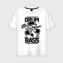 Футболка оверсайз женская Drum n Bass: More Bass, цвет: белый