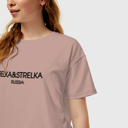 Футболка оверсайз женская Belka - strelka, цвет: пыльно-розовый — фото 2
