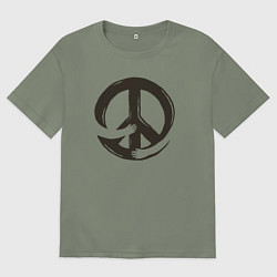 Футболка оверсайз женская Peace hugs, цвет: авокадо