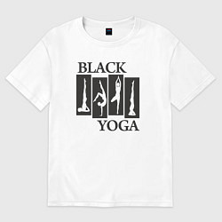 Футболка оверсайз женская Yoga black, цвет: белый