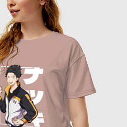 Футболка оверсайз женская Re:Zero Нацуки Субару, цвет: пыльно-розовый — фото 2