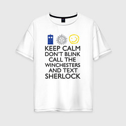 Женская футболка оверсайз Sherlock doctor
