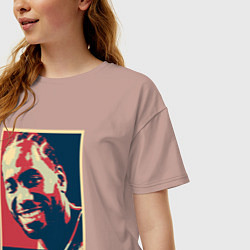 Футболка оверсайз женская Кавай, цвет: пыльно-розовый — фото 2