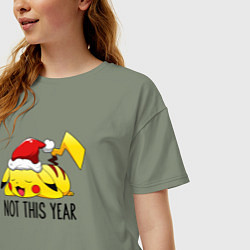 Футболка оверсайз женская Pikachu not this year, цвет: авокадо — фото 2