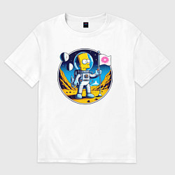 Футболка оверсайз женская Космонавт Барт Симпсон на другой планете, цвет: белый