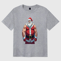 Женская футболка оверсайз Дед мороз спортик