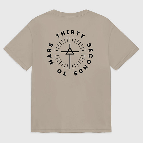 Женская футболка оверсайз 30 Seconds to Mars: logo / Миндальный – фото 2