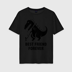 Футболка оверсайз женская Godzilla best friend, цвет: черный