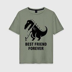 Футболка оверсайз женская Godzilla best friend, цвет: авокадо