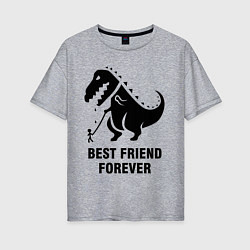 Женская футболка оверсайз Godzilla best friend