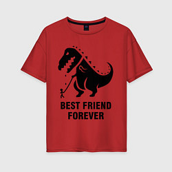 Женская футболка оверсайз Godzilla best friend