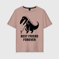 Женская футболка оверсайз Godzilla best friend