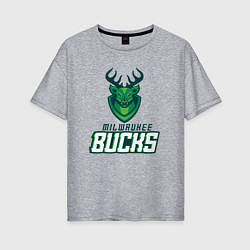 Женская футболка оверсайз Milwaukee Bucks NBA