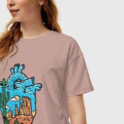 Футболка оверсайз женская Сердце пустыни, цвет: пыльно-розовый — фото 2