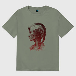 Женская футболка оверсайз Биокибернетический киборг