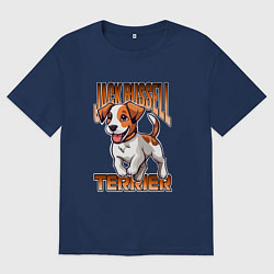 Женская футболка оверсайз Собака Джек-рассел-терьер