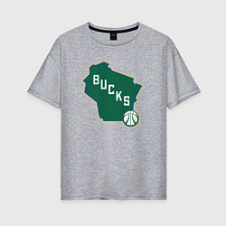 Женская футболка оверсайз Bucks team