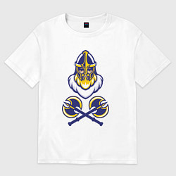 Женская футболка оверсайз Викинг и секиры