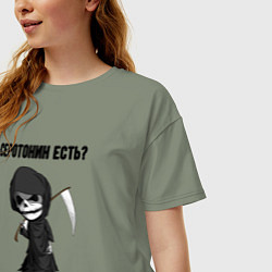 Футболка оверсайз женская Серотонин есть, цвет: авокадо — фото 2