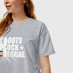 Футболка оверсайз женская Roots reggae, цвет: меланж — фото 2