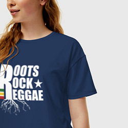 Футболка оверсайз женская Roots reggae, цвет: тёмно-синий — фото 2