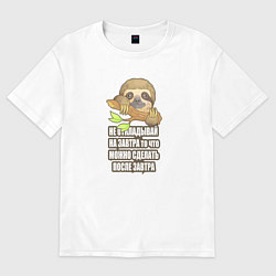 Женская футболка оверсайз Забавный маленький ленивец