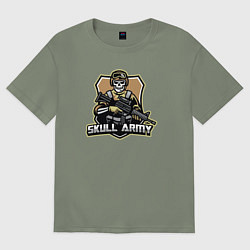Футболка оверсайз женская Skull army, цвет: авокадо